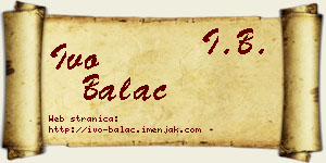 Ivo Balać vizit kartica